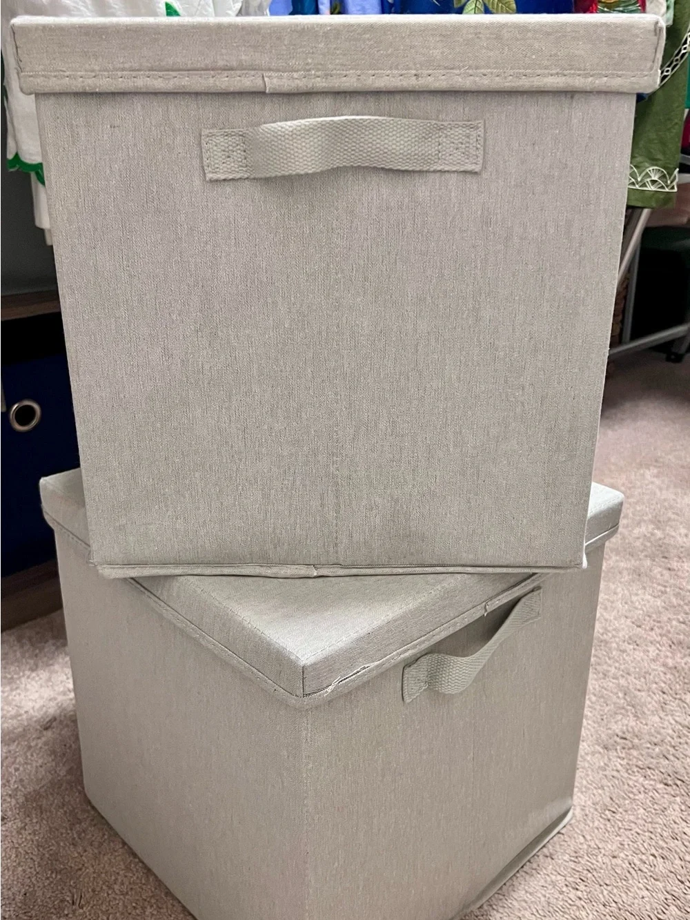 Decorative Storage Boxes. In small mdm & large sizes. Includes 15 wood hangers